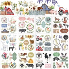 12 Rustic Floral Rub-On Transfers – Perfect for Christmas Decor, 5.5×5.7 Inches