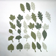 Green Leaf Die Cut Shapes Collage Junk Journals Cards Scrapbooking