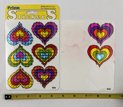 Vintage Stickers Prism Foil Hearts