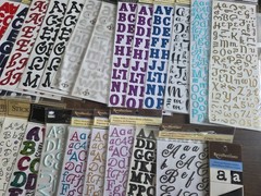 Lot of 54 Pkgs Alphabet/Number 3D Foam Glittery Shiny Cardstock Stickers NEW