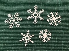 Snowflakes die cut embellishments 5 designs 3 ea 15 pcs Choose Color