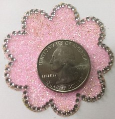 FLUTTER GLITTER BLING Shapes(2pc) Making Memories•Frame•Pink Flower •Rhinestones