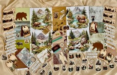 Mountain Bear Moose Junk Journal Ephemera Kit 151 Pc Forest Cabin Scrapbook Pape