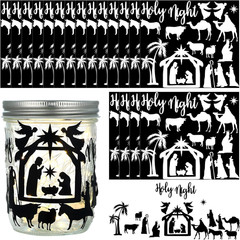 30 Sheet Nativity Scene Stickers Christmas Religious Jesus Mason Jar Decals Holy