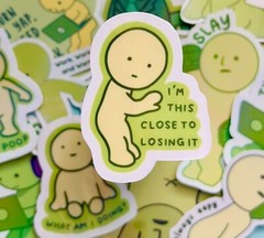 13 Smiski Stickers –Cute Minimal Glow-Inspired Sticker Pack for Journals, Laptop