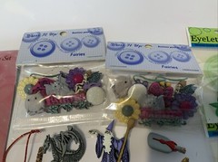 Scrapbook Embellishments Lot MYTHICAL FAIRIES MAGIC DRAGONS Brads Buttons Pins