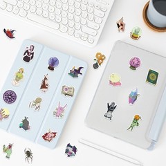 50PCS Witch Design Stickers Tear Resistant Adhesive for Crafting DIY Projects