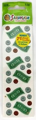 (1) Sealed + Bonus Sheet Sandylion Sticker Prismatic Money Dollars Cents VTG NOS