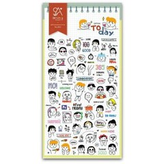 CUTE TODAY STICKERS People Daily Activity Clear PVC Sticker Sheet Craft Diary