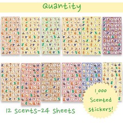 Scratch and Sniff Stickers – 1000 Fun Animal Smelly Sticker Set for Kids Clas…