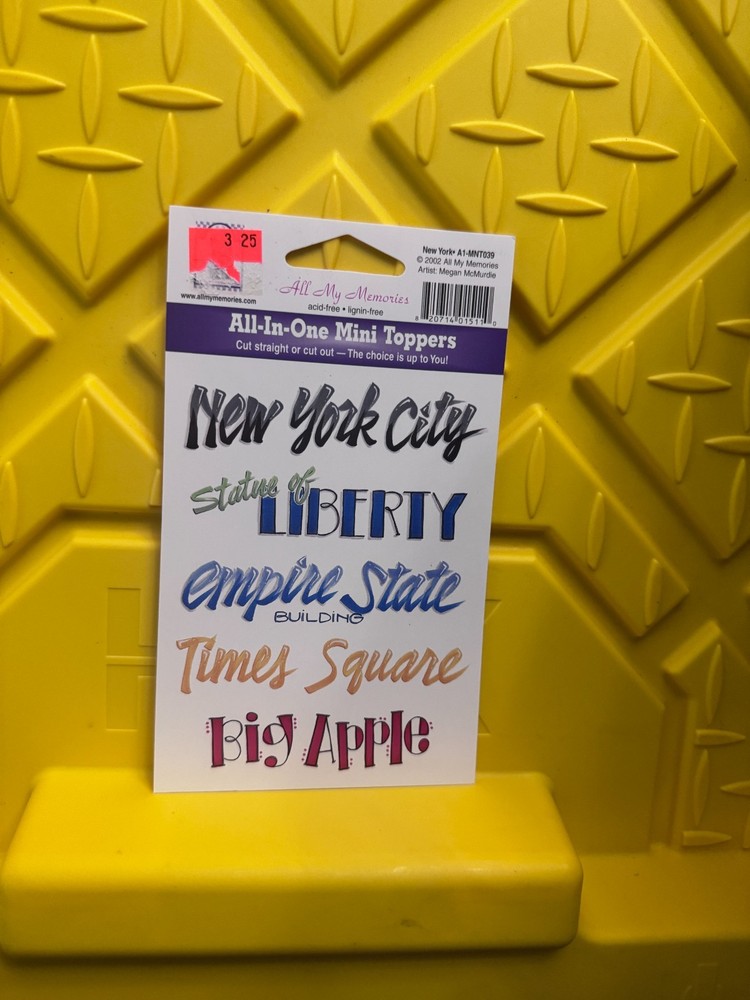 All My Memories All-In-One Mini Topper Cut Outs NYC Statue Big Apple BN RARE FS