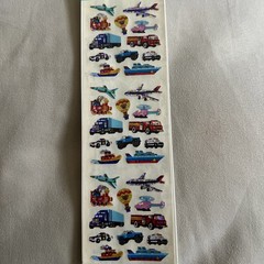 Sandylion TRANSPORTATION VEHICLES GLITTER Stickers Vintage