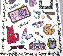 Slumber Party Stickers Tie Me To The Moon Wendy Ware 2001 Rare 12″ Clear Sheet