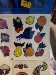 NEW Stickers Prism BJ Sticker Sheet Vintage 80s Holographic Mushrooms fruit