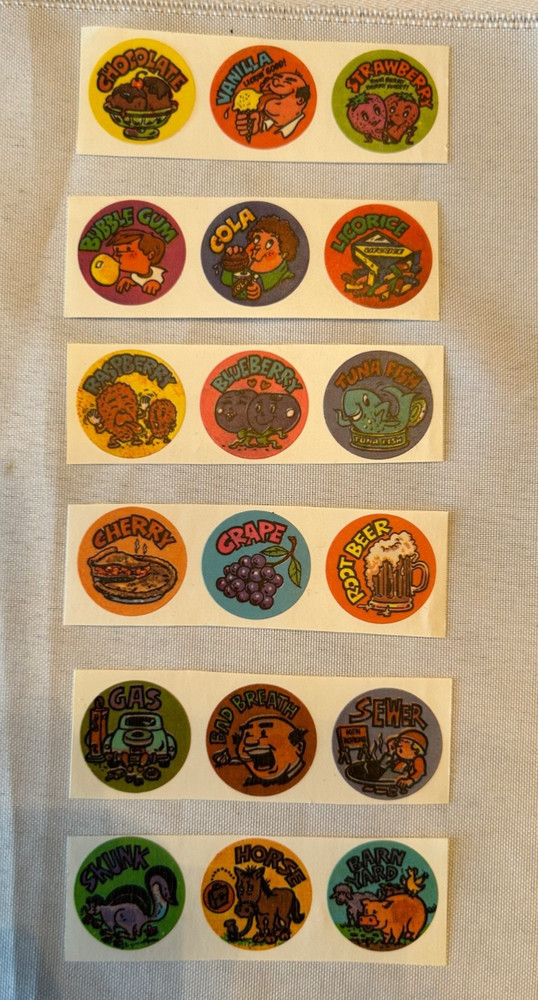 Vintage Gordy Scratch and Sniff stickers