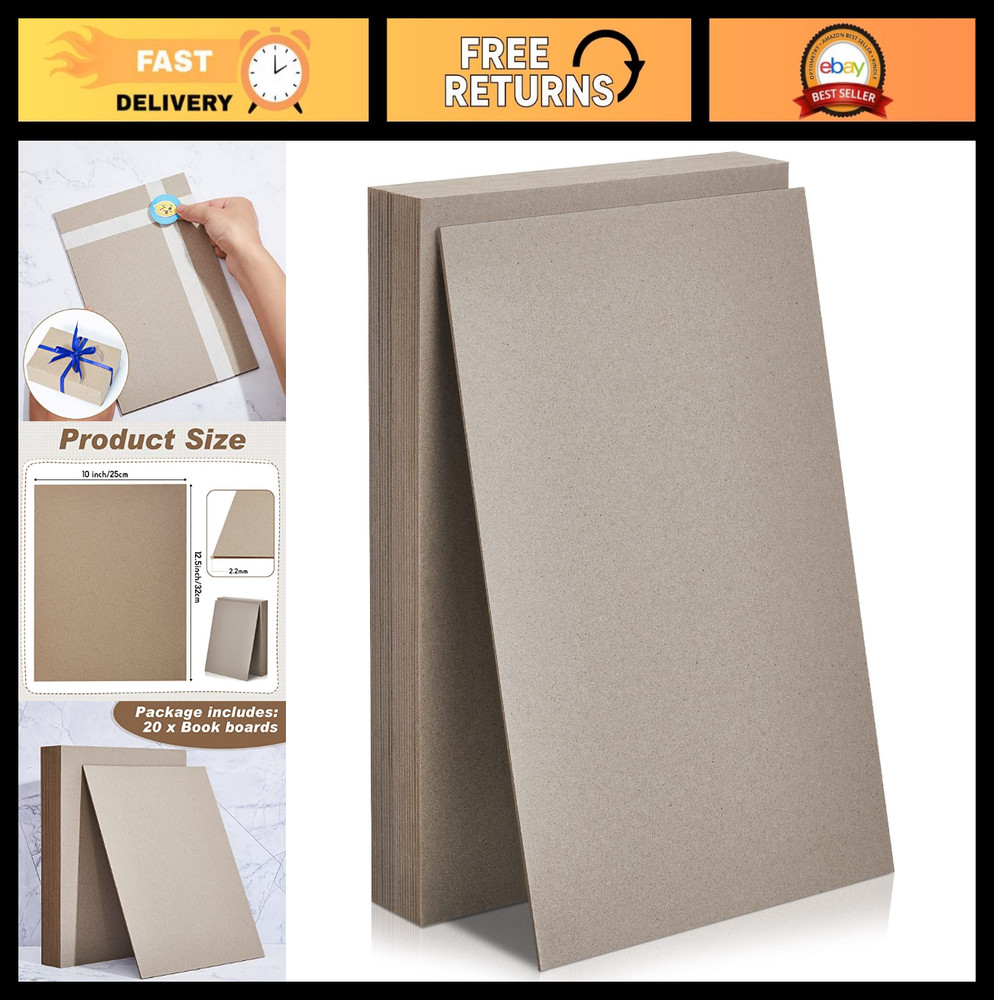 20 Pcs Thick Chipboard Sheets 10×12.5″ 80PT Heavy Duty Bookbinding Supplies