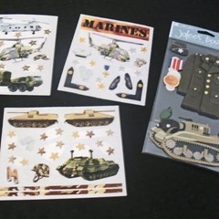 Army/Marines scrapbooking stickers Creative Memories- & 1 pkg Jolee’s Army