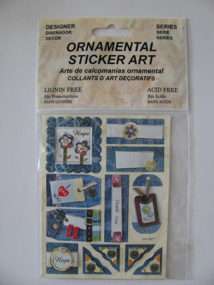 Sticker King Ornamental Sticker Art Tags & Photo Corners 1 Sheet NIP