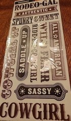 Creative Imaginations Western Signature Collection Signs Stickers COWGIRL