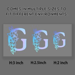 Set of 3 Floral Monogram Letter Vinyl Decals – Colorful Waterproof Initial St…