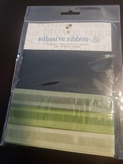 DCWV Adhesive Ribbon-1yd each of 3 shades-5/8″-/Coral/Green/Tan