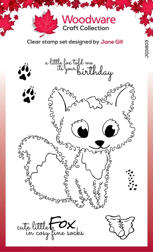 Woodware Craft Clear Stamp – FUZZIE FRIENDS – FREDDIE THE FOX