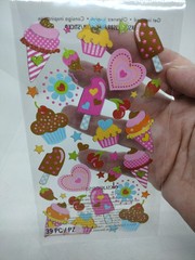 Sweet Heart Sweets Sticker Sheet Ice cream Cupcakes Sticko