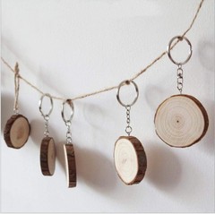20 Unfinished Wood Slices Hand-painted Wooden Keychain Vintage DIY Wooden Car…