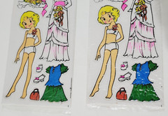 2 Vintage Stick on Doll 1970’s Bella Fun Put Ons Sealed NOS New Girl Lot Plastic