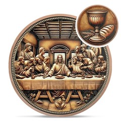 The Last Supper Christian Challenge Coin Jesus Eucharist Religious Copper To…