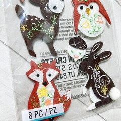 Jolees Woodland Animal Felt Stickers Scrapbook Embellishments Fall Winter