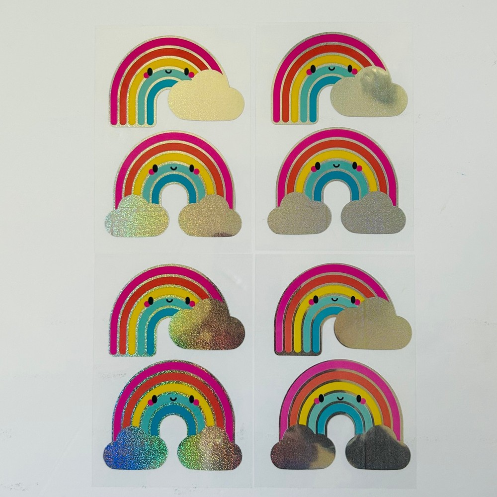 Vintage Retro y2k Decal Stickers Rainbow Foil Laser Cut LOT