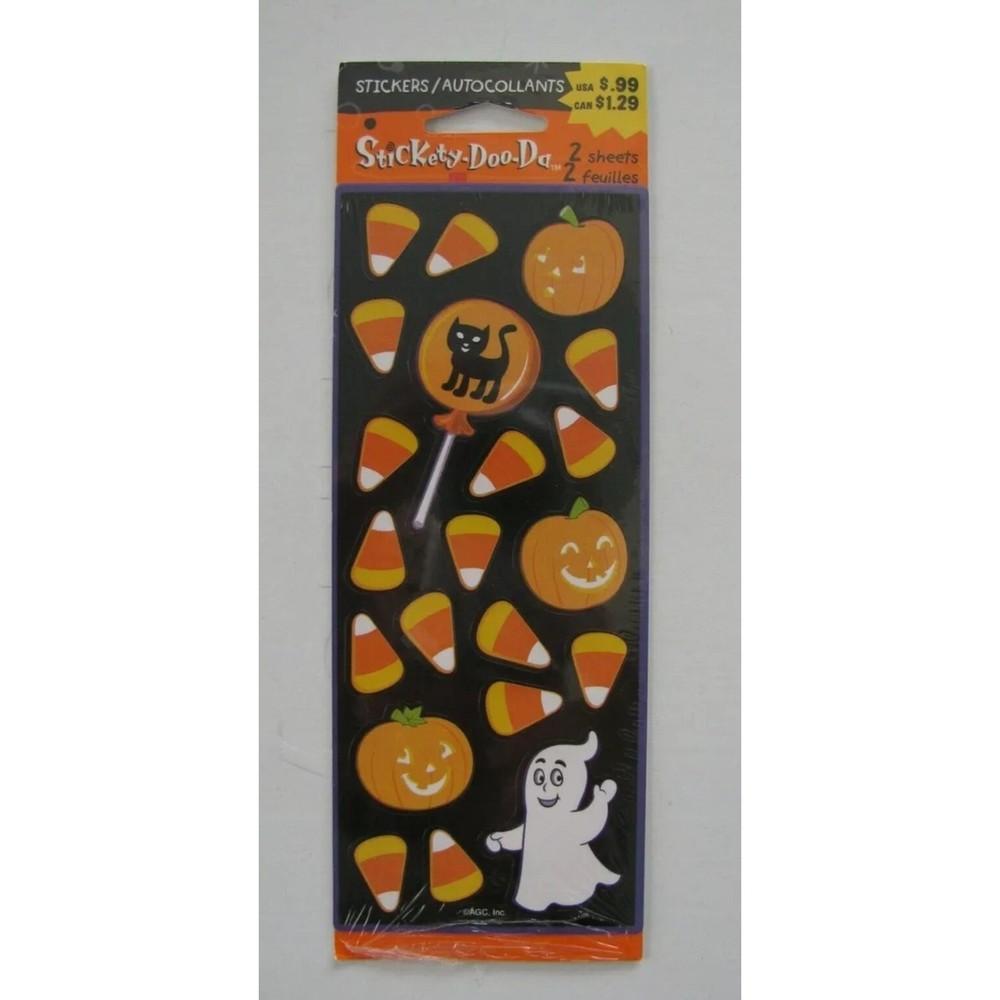Stickety Doo-Da HALLOWEEN Candy Corn Ghost Jack o Lantern 2 Sheets NIP