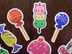 STICKERS x 10 Candy Bon Bons Cupcake Donut Chocolate Lollipop CAN3