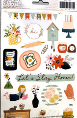 American Crafts Home Made Stickers 66 pcs 2 Sheets 12″ Family Time Scrapbooking