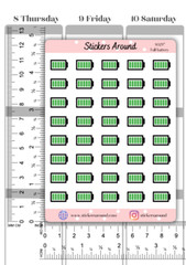 Full Battery Icon Planner Stickers, Energy Level, Calendar & Journal Sticker