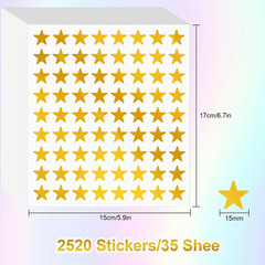 Star Stickers – 2520 PCS 0.6″ Foil Star Metallic Stickers for Kids Reward & Scho