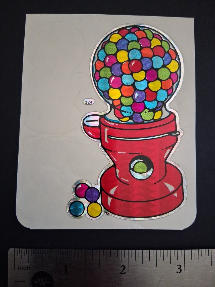 Vintage Stickers BJ Gumball Machine Prism Vending Machine Sticker 80’s Partial