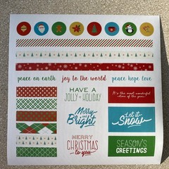 Long Christmas Stickers Varied Shapes Designs Words One Sheet Scrapbooking New