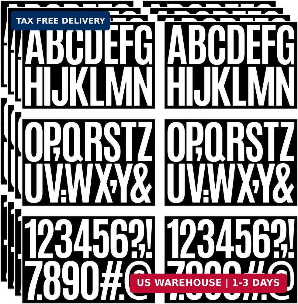 24 Sheets 384 Pcs Vinyl Letter Stickers,3 inch Self-Adhesive Alphabet Numbers St