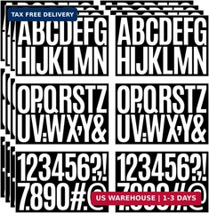 24 Sheets 384 Pcs Vinyl Letter Stickers,3 inch Self-Adhesive Alphabet Numbers St