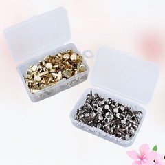 500Pcs Reusable Metal Brads Paper Fasteners with Portable Plastic Box