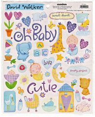 David Walker OH BABY! Sticker Sheet (50+) Pcs scrapbooking