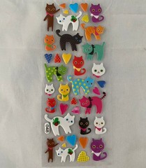 4 Different Sheets 3D Puffy Dog Cat Stickers Bulk Stickers for Girls Boys Kids