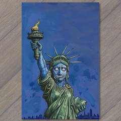 STICKER Sorrowful Statue of Liberty Weeps New York City USA State Sad Crying