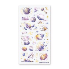 Celestial Coffee – Sticker Sheet – Planets, Moon, & Stars – New in Packaging