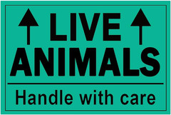 Remarkable Live Animals Please Handle with Care Stickers,2 X 3 Inch Fluorescent