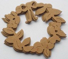 (4) CHRISTMAS WREATH – Raw Bare Christmas Chipboard Die Cuts