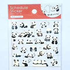Kawaii Panda Schedule Sticker Sheet Planner Diary Japan Made