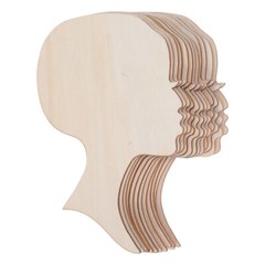 12PCS Head Silhouette Wooden Cutout African Woman Face Cutout Door Wall Hanging